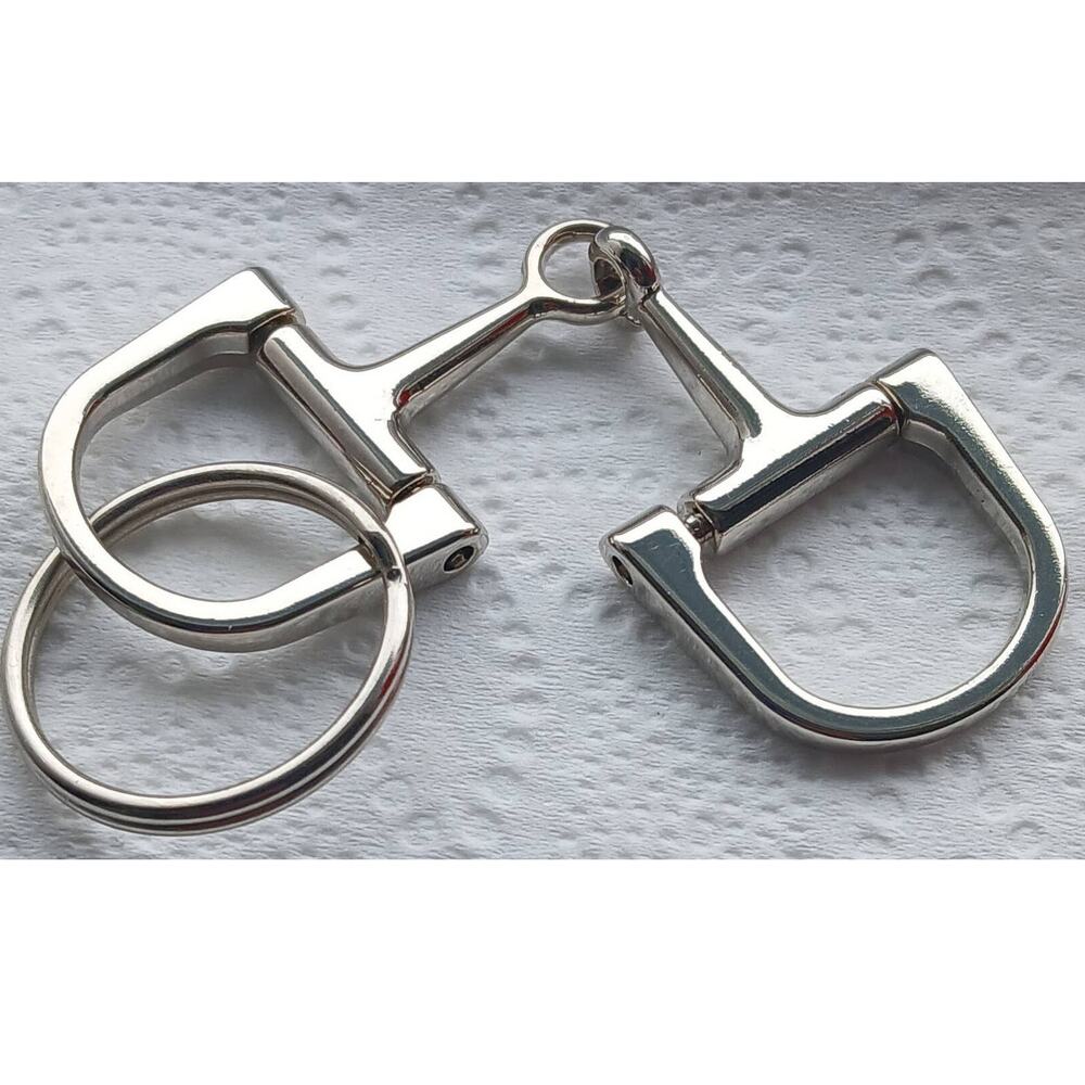 Dee Equestrian Horse Bit Keychain Bag Charm Silver Tone